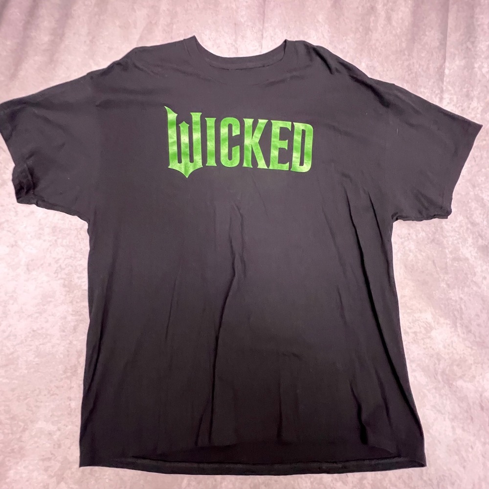 Wicked Musical T-Shirt Mens 2X Black Green Logo Excellent Broadway Graphic Tee